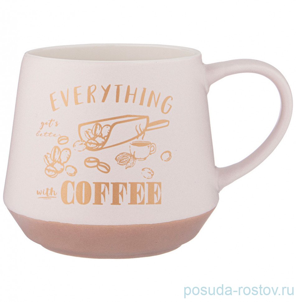 Кружка 470 мл бело-кремовая "Coffemania /Everything Coffee" / 301247