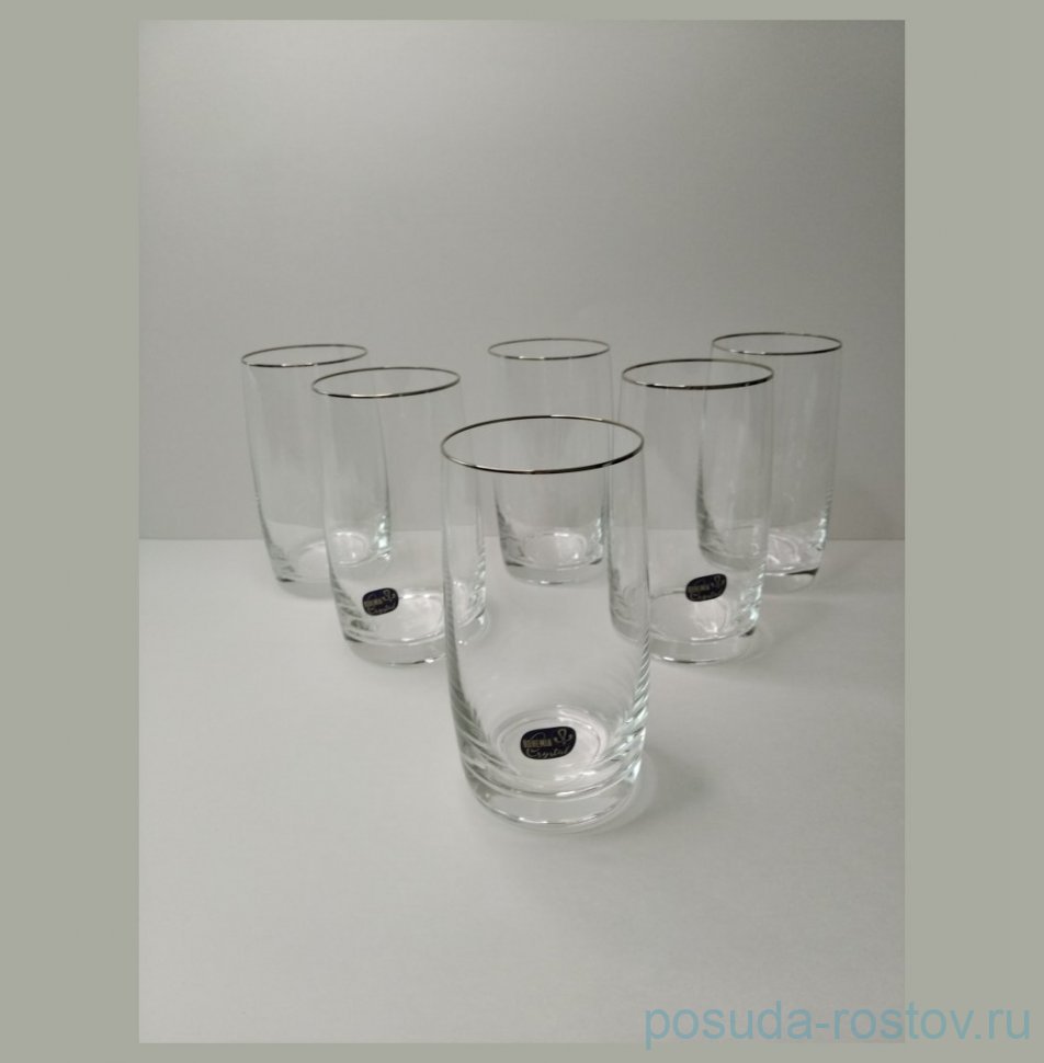 Стаканы для воды 380 мл 6 шт "Идеал /Отводка платина" / 279115 Стаканы для воды 380 мл 6 шт "Идеал /Отводка платина" / 279115