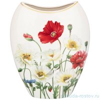 Ваза для цветов 25,5 см белая &quot;маки&quot; / 273774