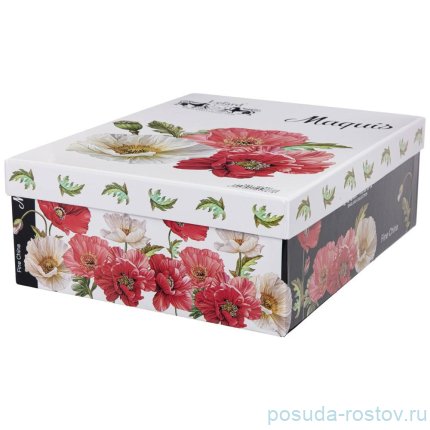 Ваза для цветов 25,5 см белая &quot;маки&quot; / 273774