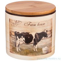 Банка для сыпучих продуктов 500 мл с бамбуковой крышкой &quot;farm house&quot; / 224658