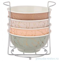 Набор салатников 14 х 6,5 см 4 шт 550 мл на металлической подставке / 292636