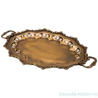 Поднос 45 х 27 х 4 см с ручками латунь &quot;Антик&quot; / 195581