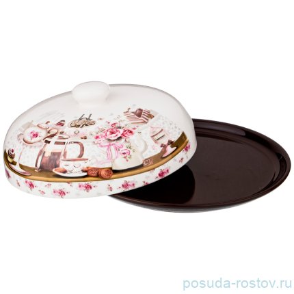 Блюдо для блинов 23 х 10 см с крышкой &quot;Coffee&quot; / 190370