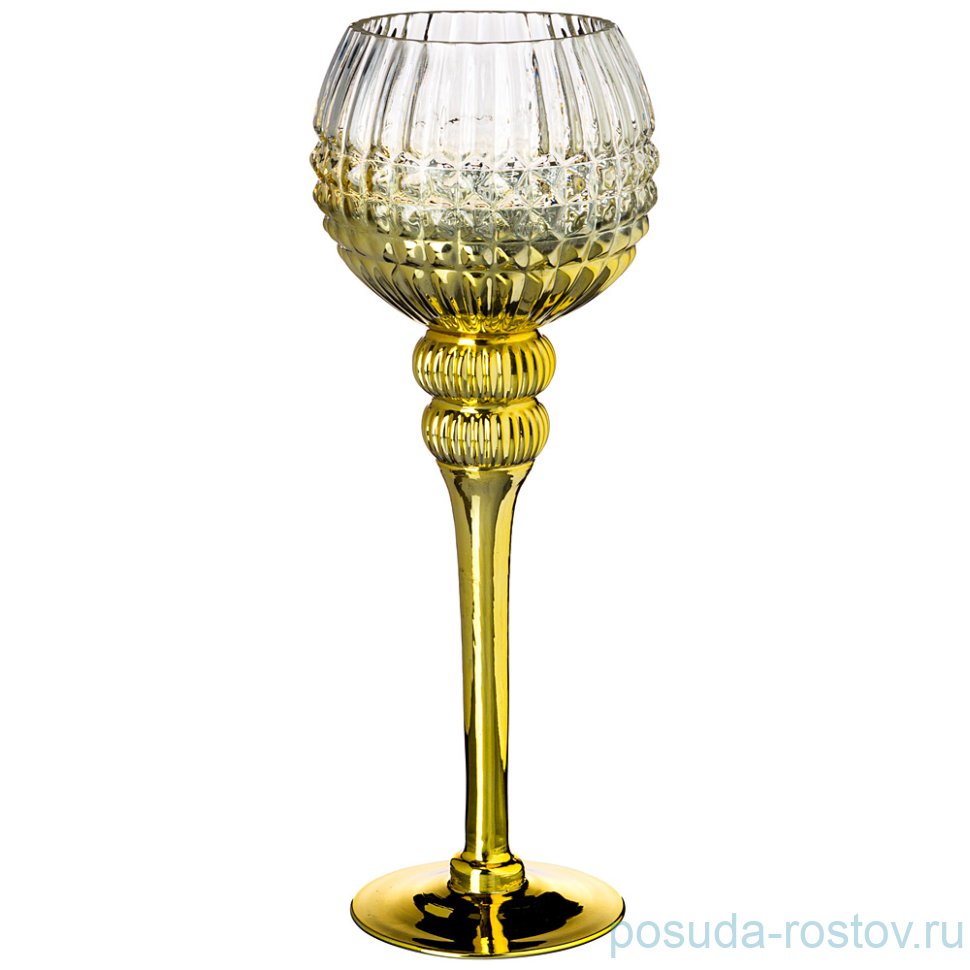 Подсвечник 10 х 35 см золотистый / 268356 Подсвечник 10 х 35 см золотистый / 268356