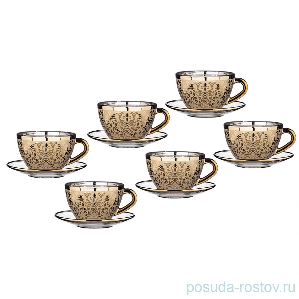 Набор чайных пар 250 мл 6 шт "золотой либерти" / 235205