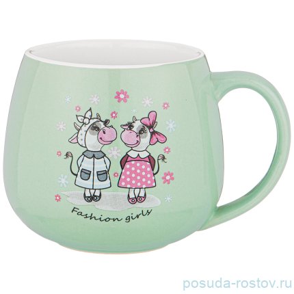 Кружка 350 мл &quot;милая коровка /зеленая&quot; / 227183