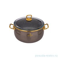 Кастрюля 18 см с крышкой эмалированная 2,4 л антипригарное мраморное покрытие &quot;agness /тюдор&quot; / 196446