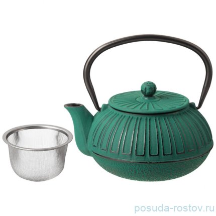 Заварочный чайник 600 мл чугунный /эмалированное покрытие внутри зелёный lefard / 338286