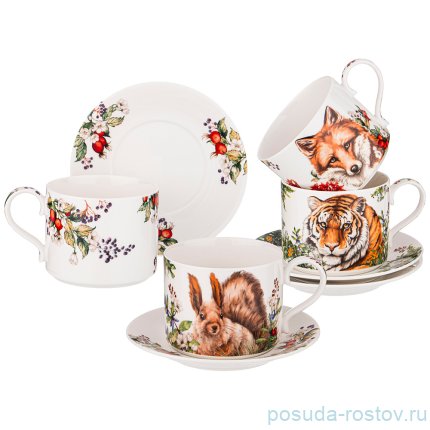 Набор чайных пар 300 мл 4 шт &quot;Лесная сказка&quot; / 270756
