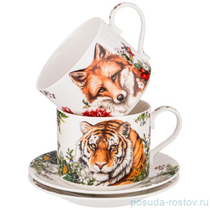 Набор чайных пар 300 мл 4 шт &quot;Лесная сказка&quot; / 270756
