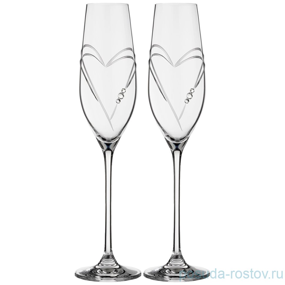 Бокалы для шампанского 220 мл 2 шт "Love Heart" / 208609