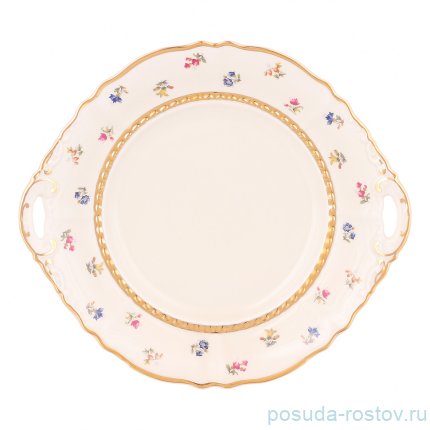 Пирожкова тарелка 27 см &quot;Соната /Мелкие цветы /золото /СК&quot; / 348675