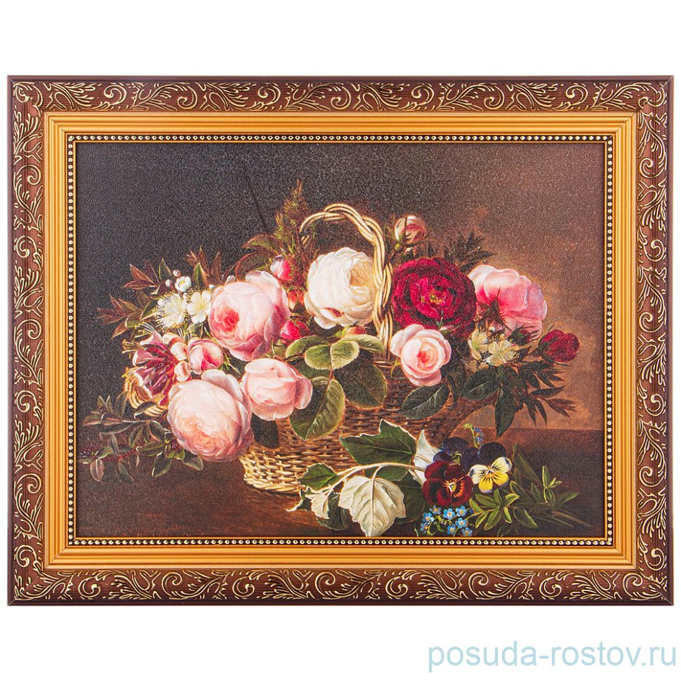 Картина 30 х 40 см "Корзина с цветами" / 275168