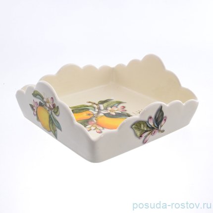 Салфетница 22 х 22 см квадратная &quot;Artigianato ceramico /Лимоны&quot; / 156819