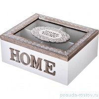 Шкатулка для чая с 4-мя секциями 20 х 17 х 8 см &quot;Home&quot; / 333737