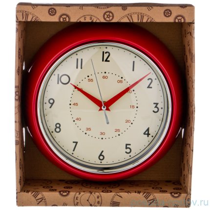 Часы настенные 23 см кварцевые красные &quot;LOVELY HOME&quot; / 188032