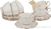 Набор чайных пар 250 мл на 6 персон 18 предметов с ложками &quot;Рублевка&quot; / 194026