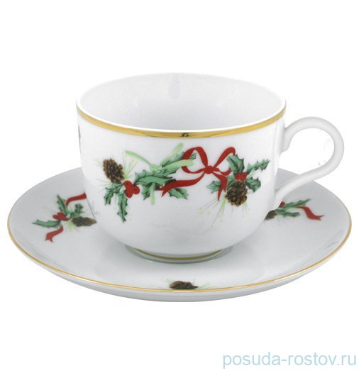 Набор чайных пар 230 мл 6 шт "Christmas Holly" / 375274 Набор чайных пар 230 мл 6 шт "Christmas Holly" / 375274