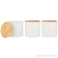 Набор банок для сыпучих продуктов 430 мл 3 шт с бамбуковой крышкой 10 х 10 х 10,5 см / 255010