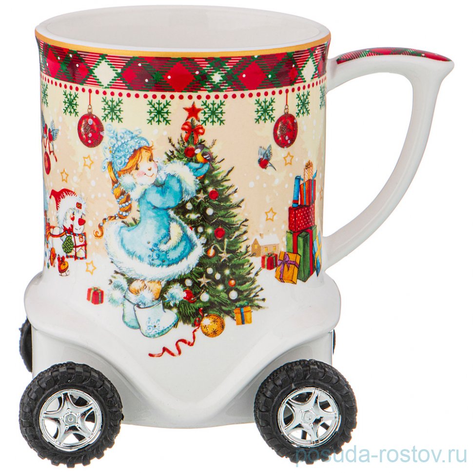 Кружка 350 мл на колесиках "Снегурочка" / 225145