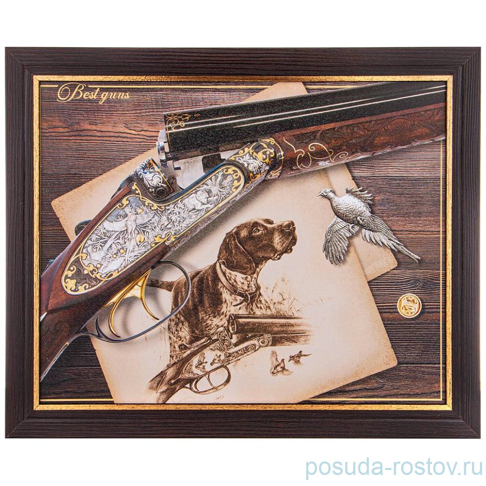Фотопостер 40 х 50 см "Охотничье ружьё" /рамка венге с золотом / 275134
