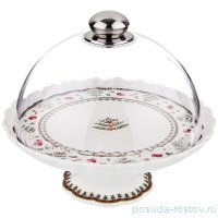 Тортница 21,5 х 21,5 х 8 см н/н с крышкой &quot;Christmas Collection&quot; / 192121