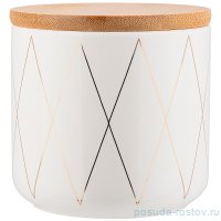 Банка для сыпучих продуктов 270 мл с бамбуковой крышкой 8,8 х 8,8 х 8,6 см / 255030