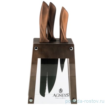 Набор кухонных ножей 6 предметов на подставке &quot;Agness&quot; / 207765