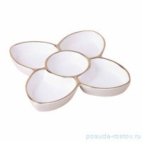 Менажница 5-ти секционная 27 х 4 см &quot;Отводка платина&quot; / 342717