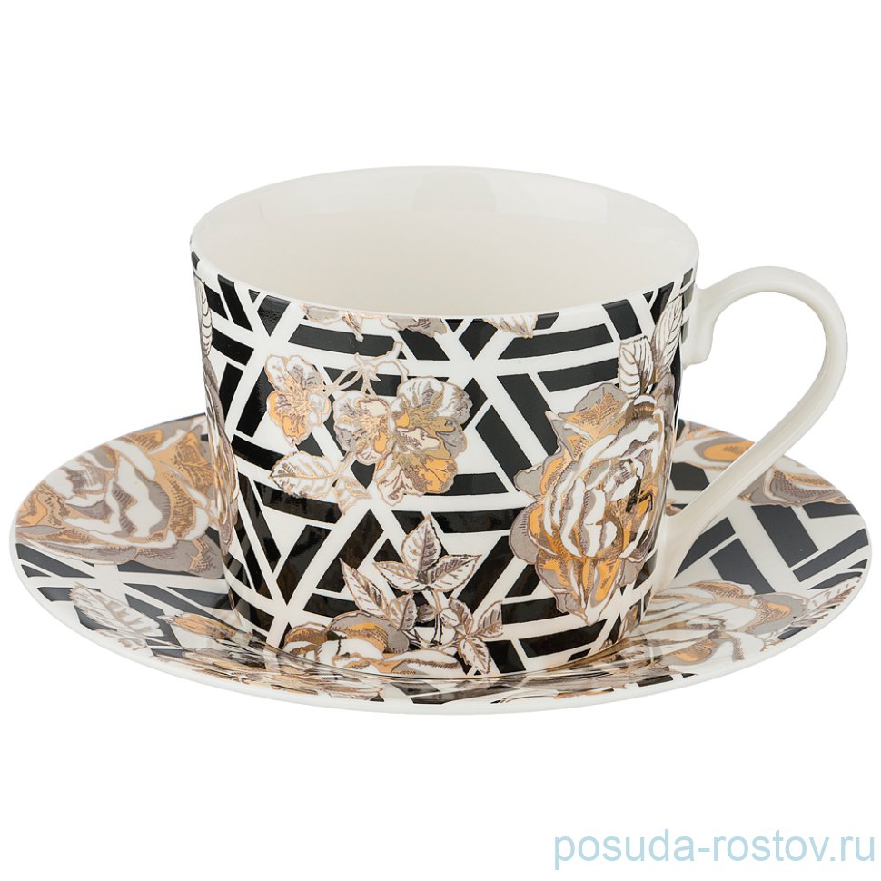 Чайная пара 240 мл 1 шт "Golden rose /Геометрия" / 208448