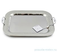 Поднос 55 х 42 см прямоугольный с ручками &quot;Flowers Inox&quot; / 247665