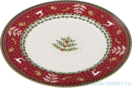 Тарелка 21 см 1 шт &quot;christmas collection /красная&quot; / 192381