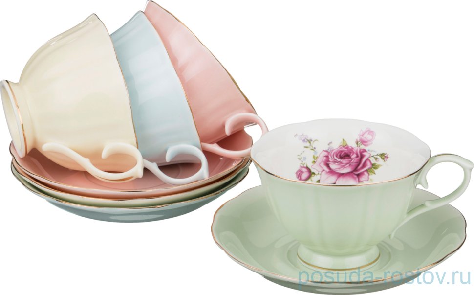 Набор чайных пар 200 мл 4 шт "Времена года" / 193774