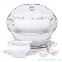 Столовый сервиз на 6 персон 25 предметов &quot;Офелия /Отводка платина 2841&quot; / 333437
