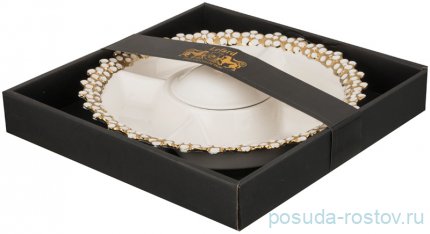 Менажница 31 х 7 см 5-ти секционная &quot;Цветочки /золото&quot; / 194426