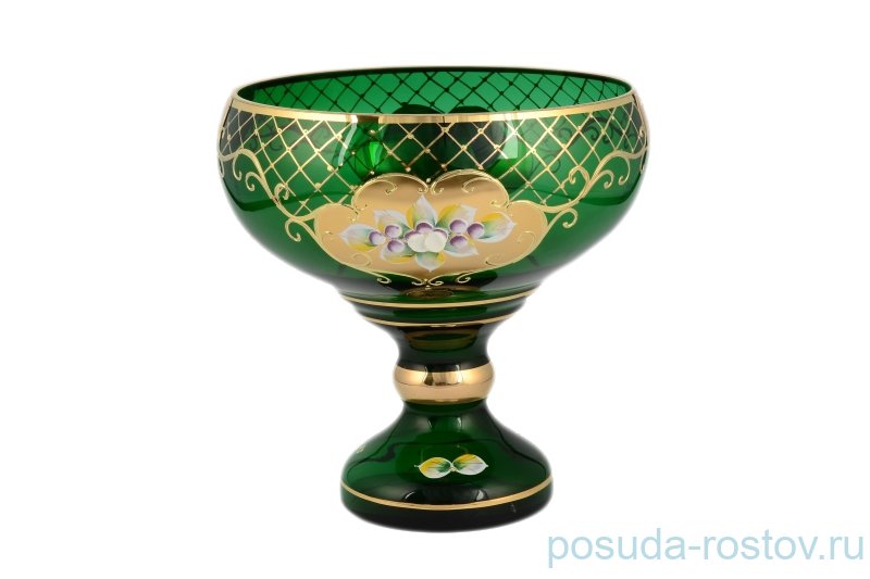 Ваза для конфет 20 см н/н "Лепка зелёная" И-В / 096703