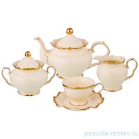 Чайный сервиз на 6 персон 15 предметов &quot;золотая окантовка&quot; / 194618