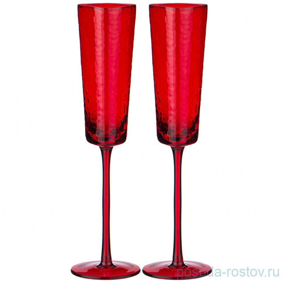 Бокалы для шампанского 180 мл 2 шт "Rocky red" / 337947 Бокалы для шампанского 180 мл 2 шт "Rocky red" / 337947