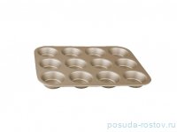 Форма для выпекания маффинов 35 x 26, 5 x3 см &quot;Stone Touch Line&quot; золотистая / 134576