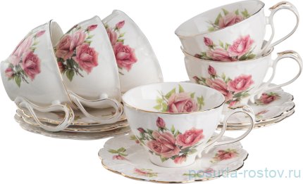 Набор чайных пар 300 мл 6 шт &quot;Жаклин&quot; / 186450