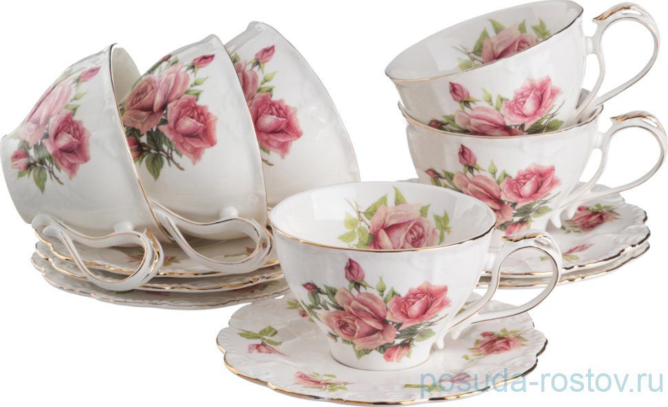 Набор чайных пар 300 мл 6 шт "Жаклин" / 186450