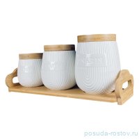 Набор для специй 3 шт (1л, 600 мл, 320 мл) на подставке &quot;Bamboo&quot; (подарочная упаковка) / 361183