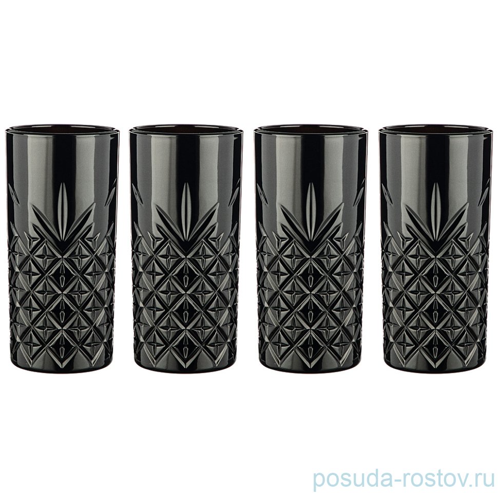 Стаканы для воды 295 мл 4 шт "Timeless /Черный оникс" / 233146