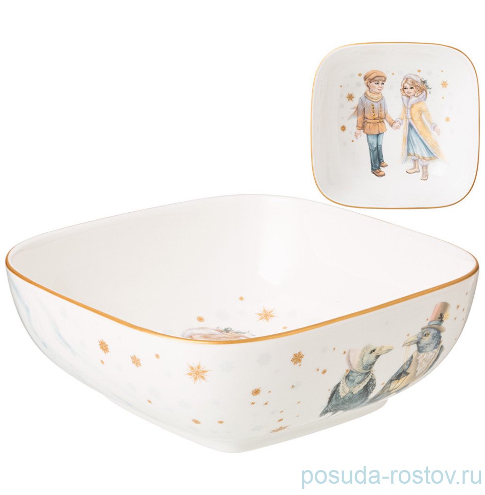 Салатник 15 х 5,5 см квадратный "Снежная королева" / 336305 Салатник 15 х 5,5 см квадратный "Снежная королева" / 336305