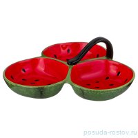 Менажница 29 х 29 х 10 см 3-х секционная &quot;Арбуз&quot; / 192288