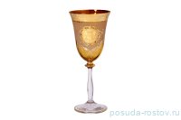 Бокалы для красного вина 250 мл 6 шт янтарные &quot;Анжела /Богемия /Антик золото&quot; Б-Г / 128456