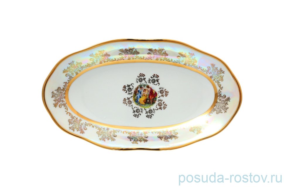 Блюдо 24 см овальное  Sterne porcelan "Фредерика /Мадонна перламутр" / 139133
