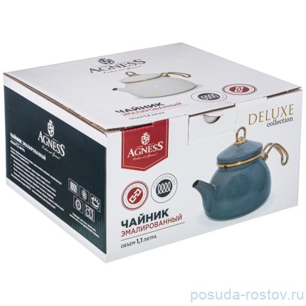Чайник 1,1 л эмалированный серый &quot;Agness /Deluxe&quot; / 220897