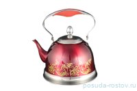 Чайник 1,5 л красный с золотым орнаментом / 095412